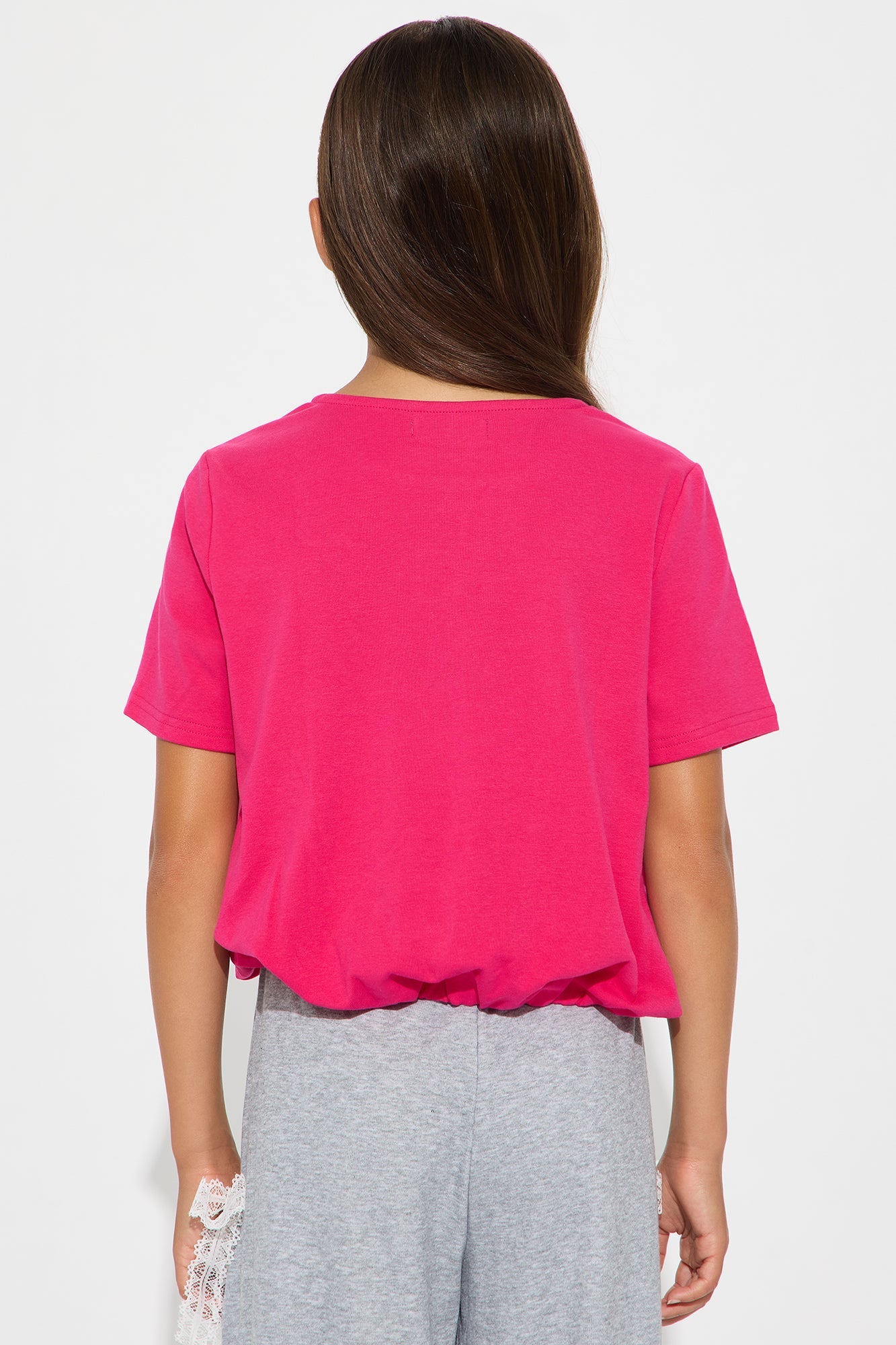 Mini Feeling Inspired Short Sleeve Tee - Hot Pink