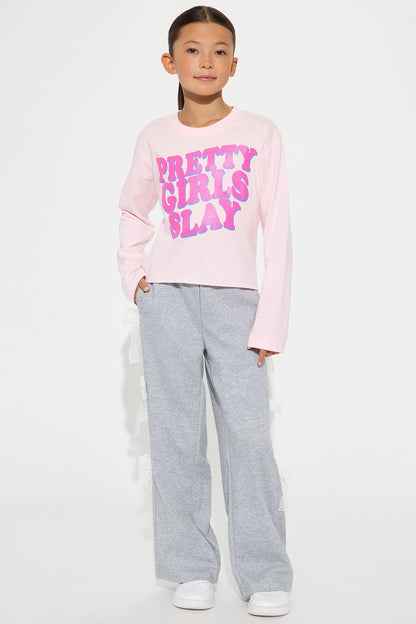 Mini Pretty Girls Slay Long Sleeve Tee - Light Pink