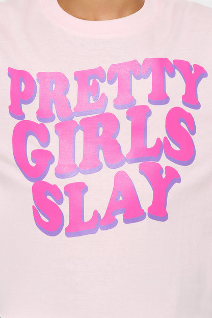Mini Pretty Girls Slay Long Sleeve Tee - Light Pink
