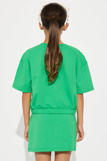 Mini Beverly Hills Girlie T-Shirt And Skort Set - Kelly Green