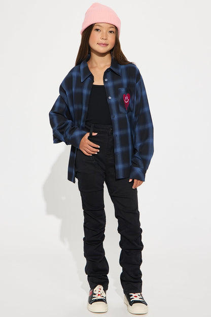 Mini See Me Stacked Straight Leg Jeans - Black