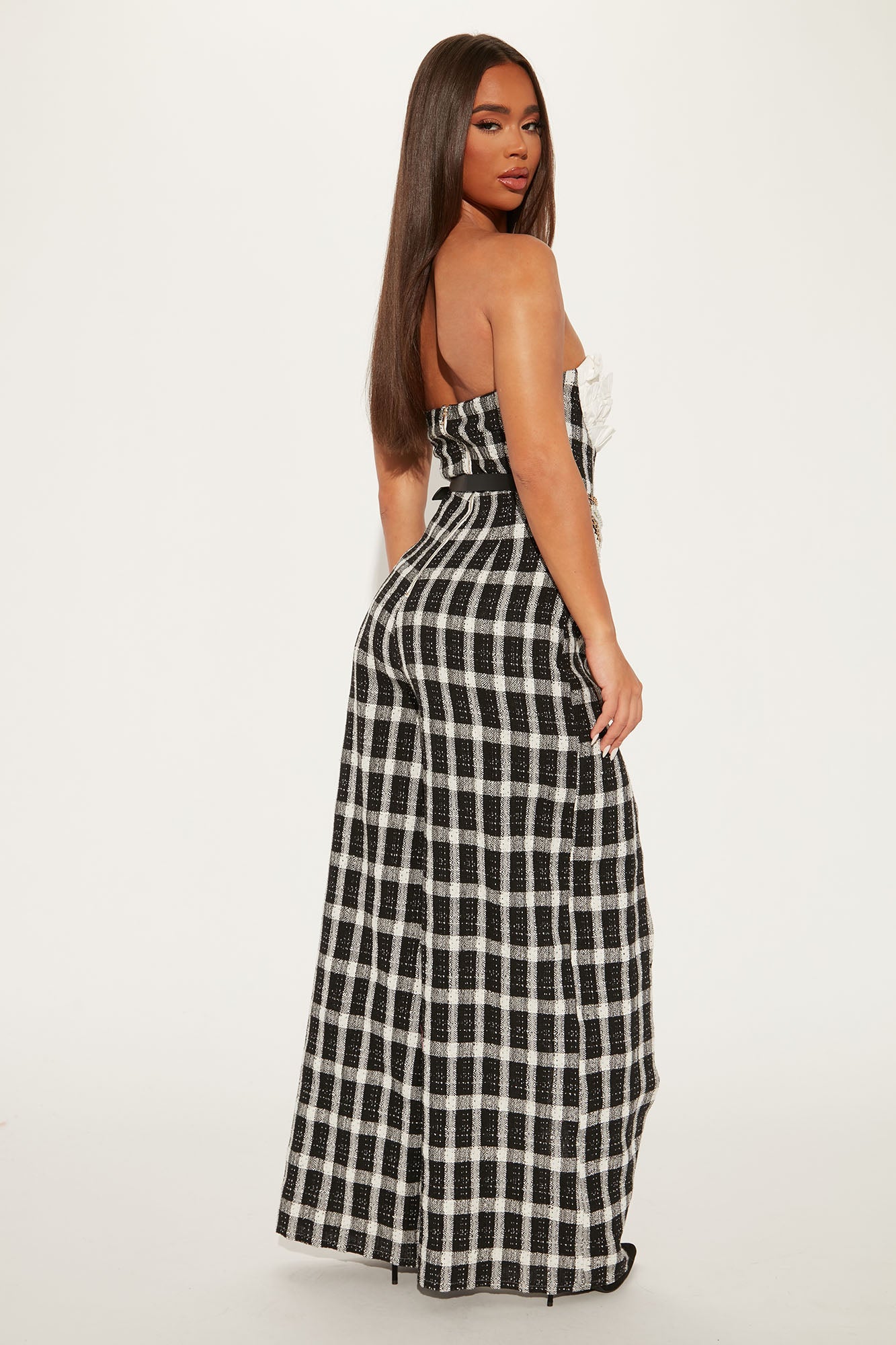 Taylor Tweed Jumpsuit - Black/White