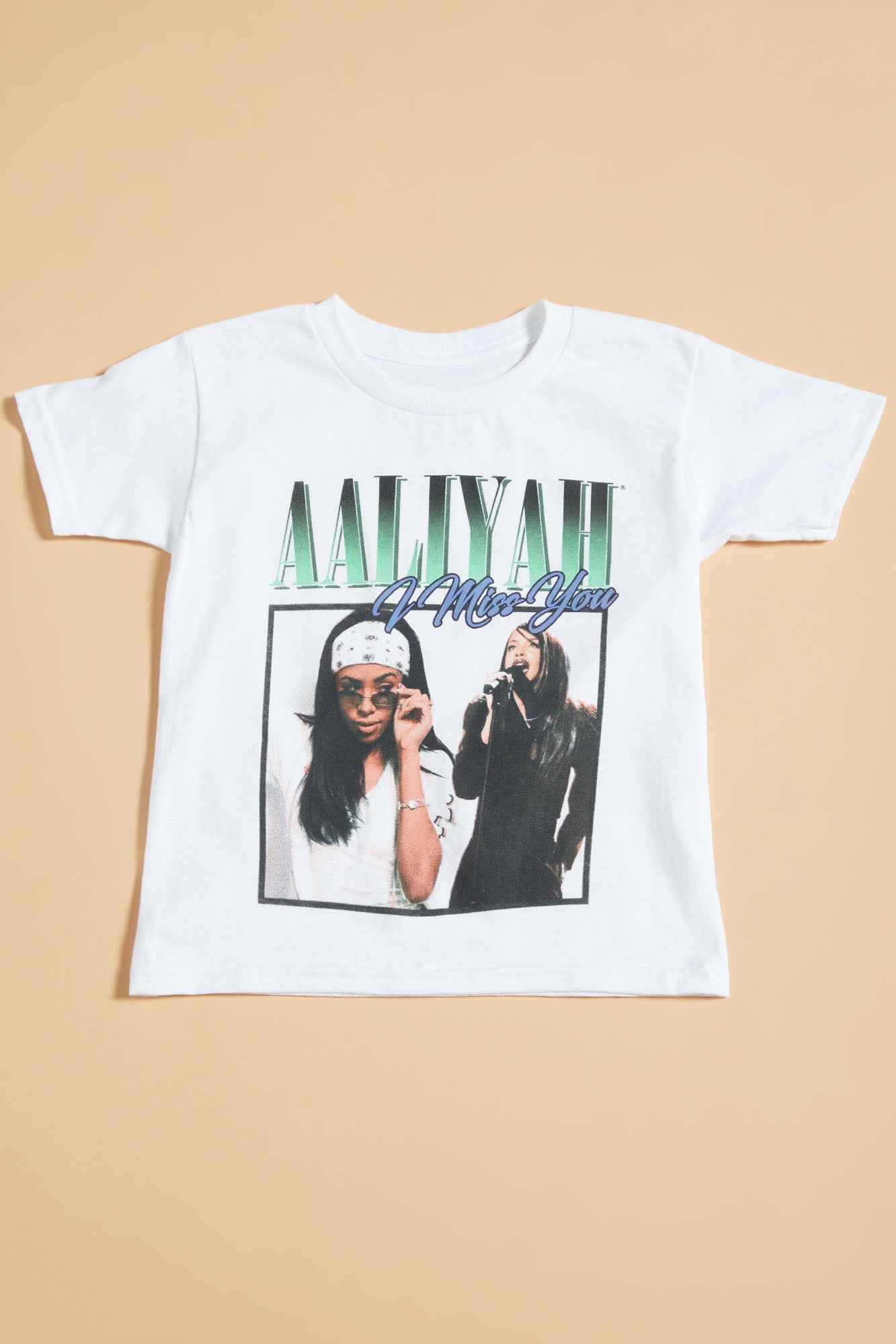 Mini Aaliyah I Miss You Top - White