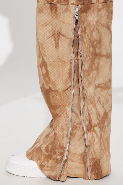 Destruction Mode Cargo Wide Leg Pant - Brown/combo