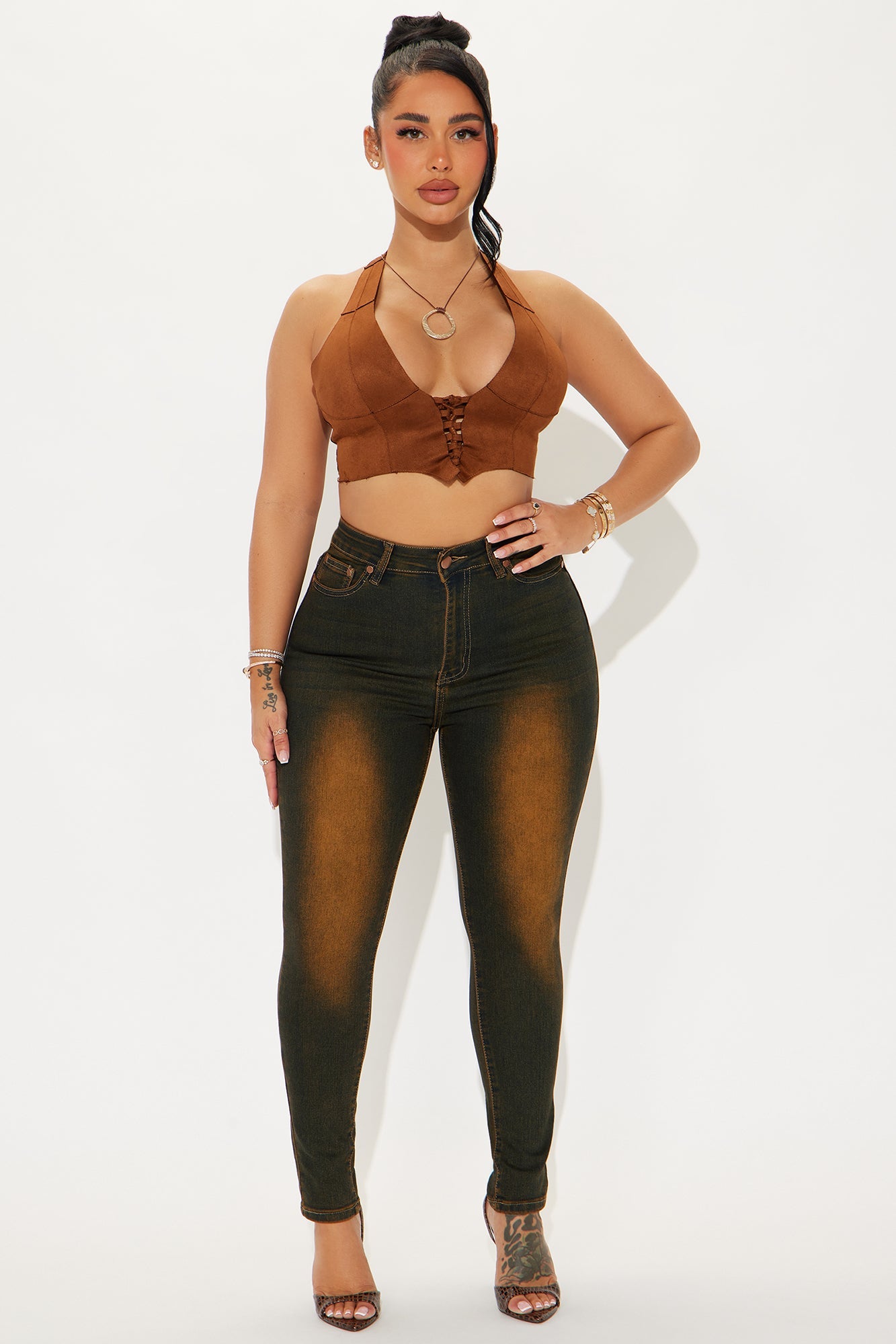 Petite Know The Difference Tinted Skinny Jeans - Black