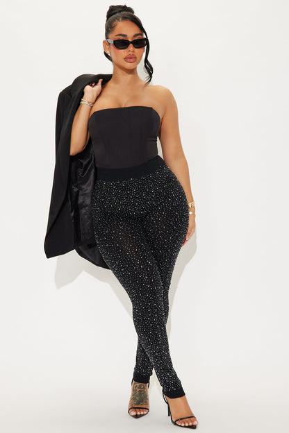 All That Glitters Embellished Legging - Black