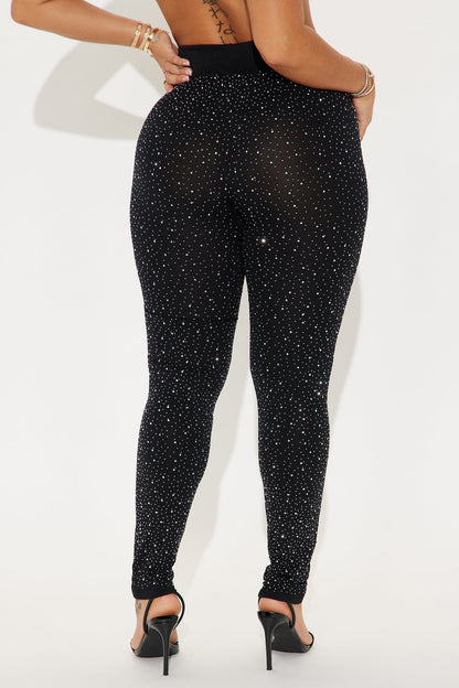 All That Glitters Embellished Legging - Black