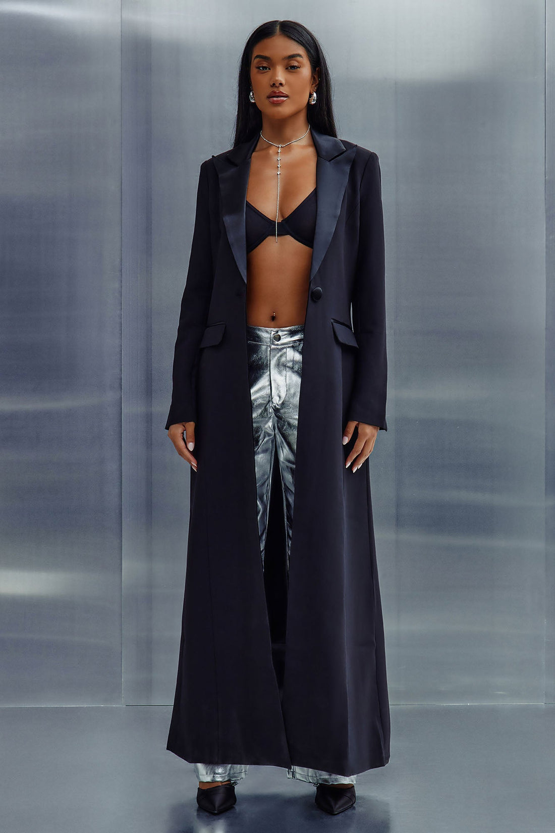 Margo Maxi Blazer Short Suit Set - Black