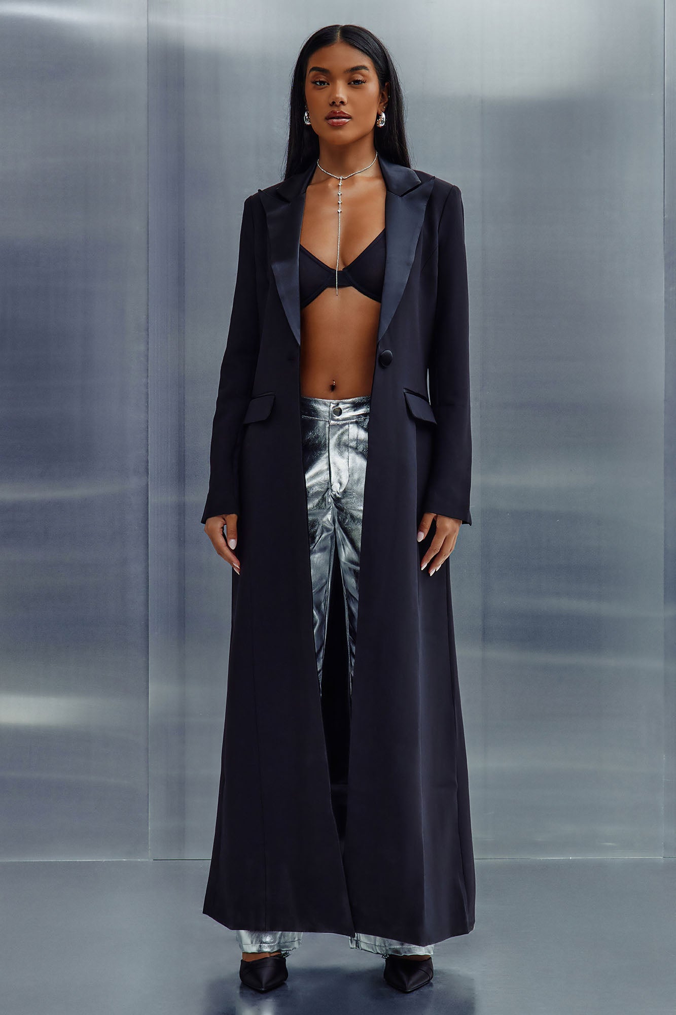 Margo Maxi Blazer Short Suit Set - Black