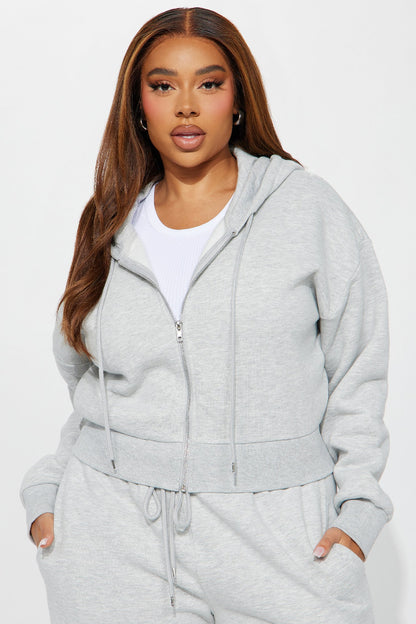 Brianna Jogger Pant Set - Heather Grey