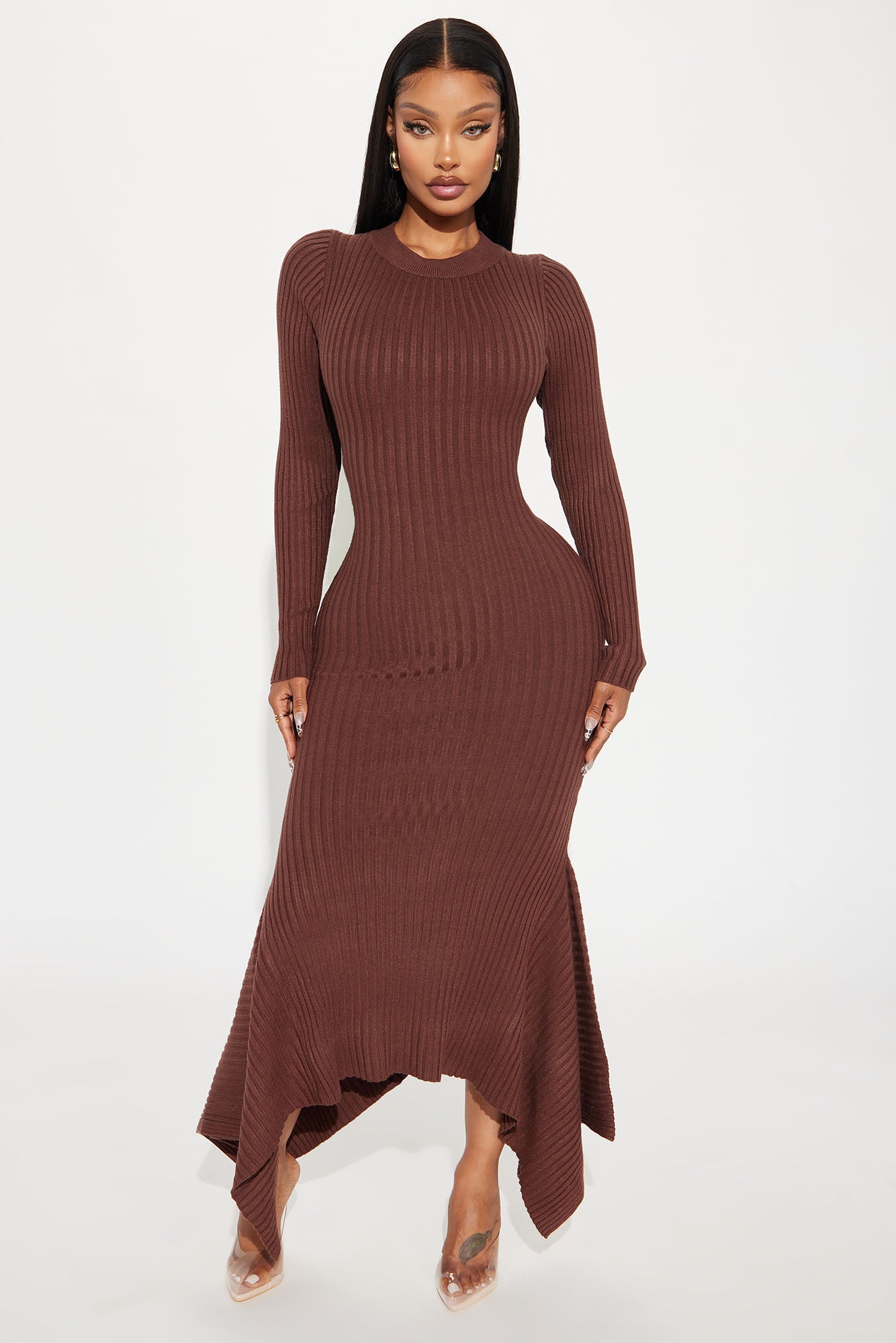 Kaylie Sweater Maxi Dress - Chocolate