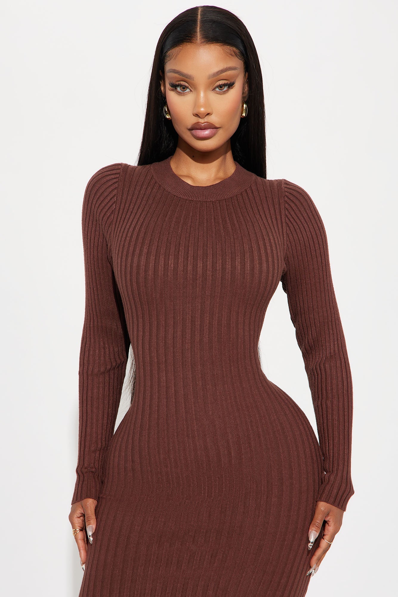 Kaylie Sweater Maxi Dress - Chocolate