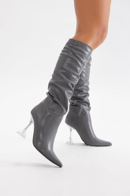Cyrus Knee High Boots - Grey
