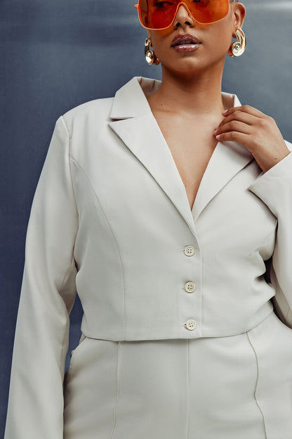 Quick Break 2 Piece Jumpsuit Set - Beige