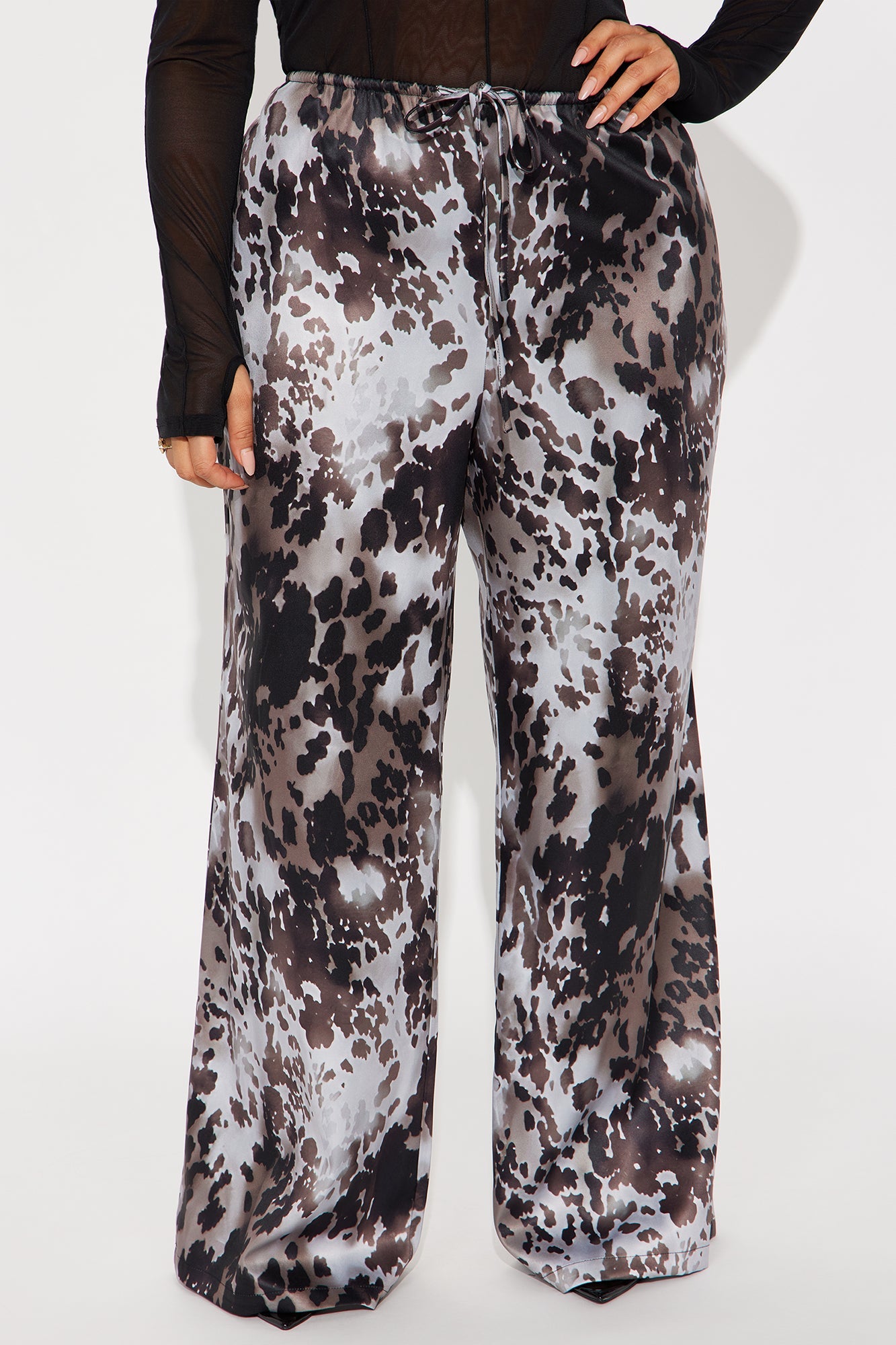 Kehlani Animal Print Wide Leg Pant - Brown/combo