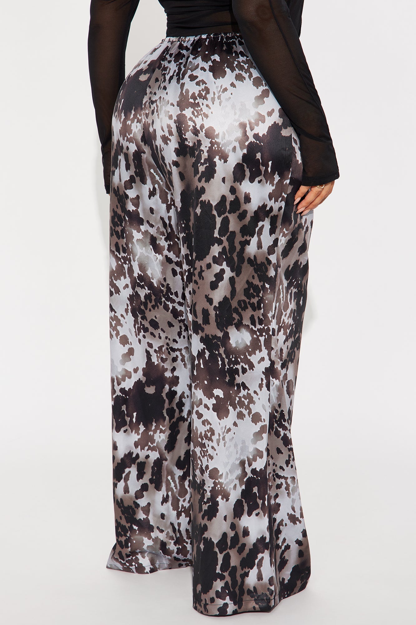 Kehlani Animal Print Wide Leg Pant - Brown/combo