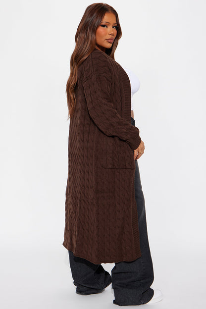 Every Day Strut Cardigan Sweater - Chocolate