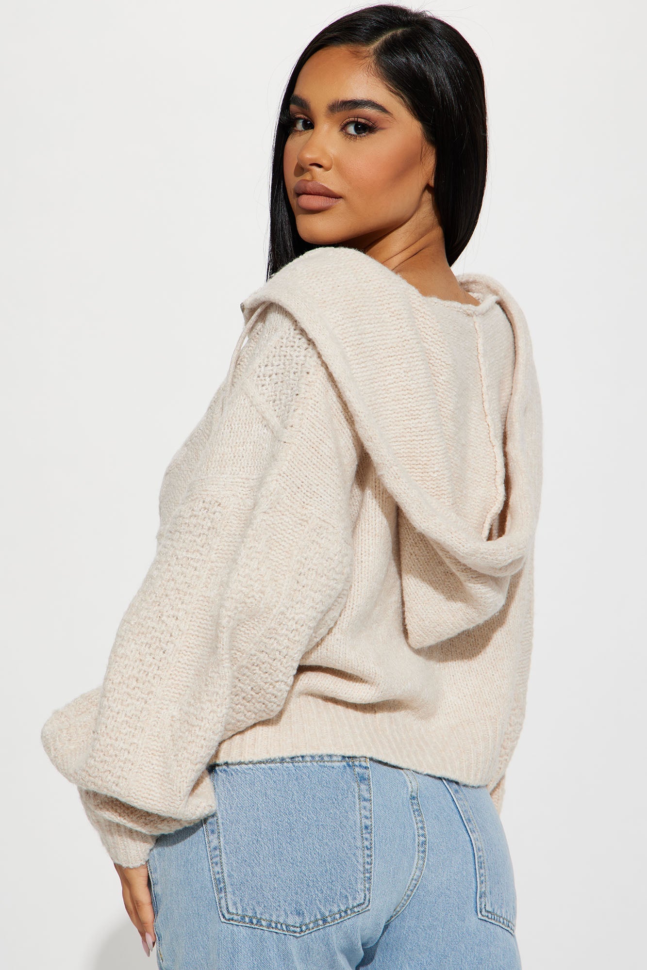 Ski Lodge Zip Up Sweater - Oatmeal