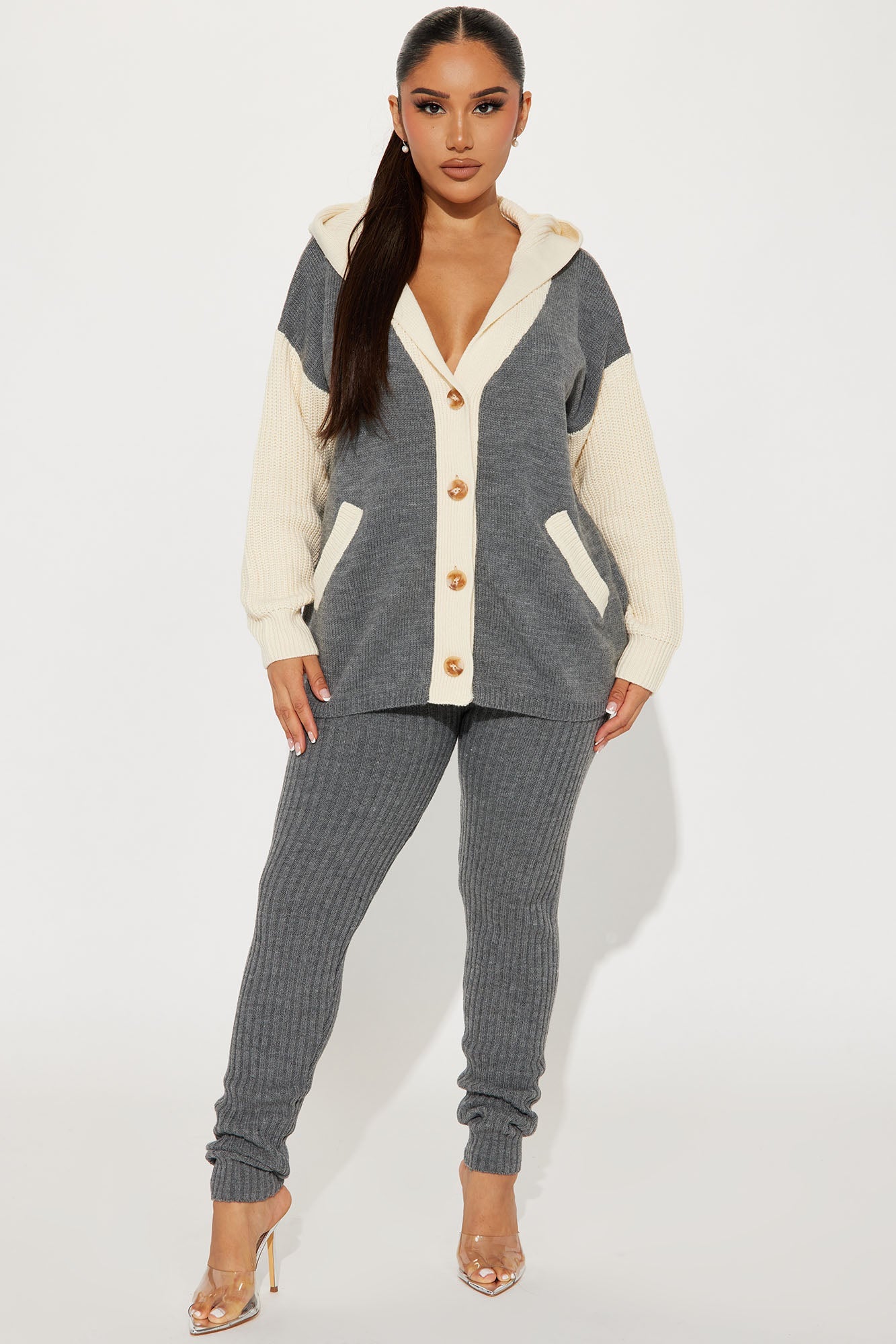 Mia Sweater Legging Set - Grey/combo