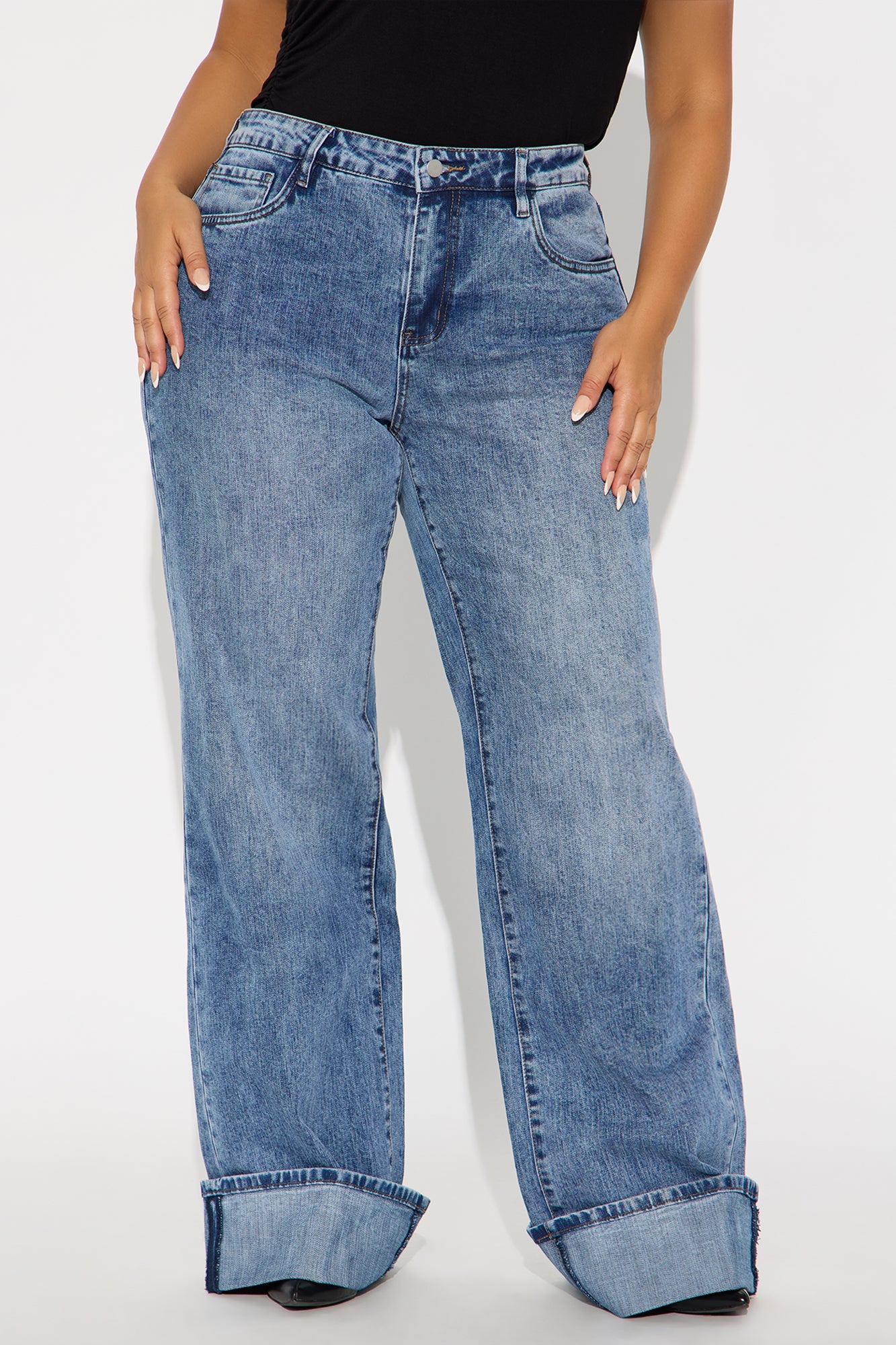 Tall On My Radar Cuffed Straight Leg Jeans - Medium Wash