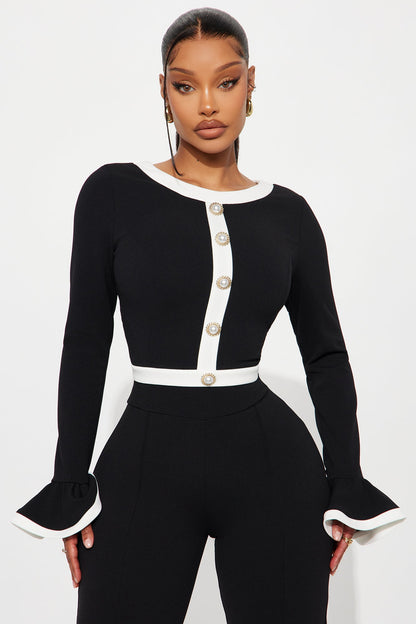 Fancy Seeing You Pant Set - Black
