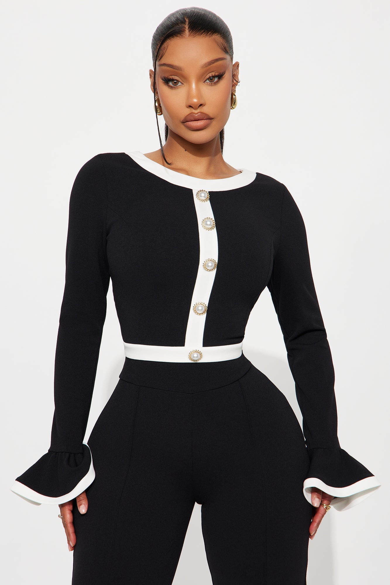 Fancy Seeing You Pant Set - Black