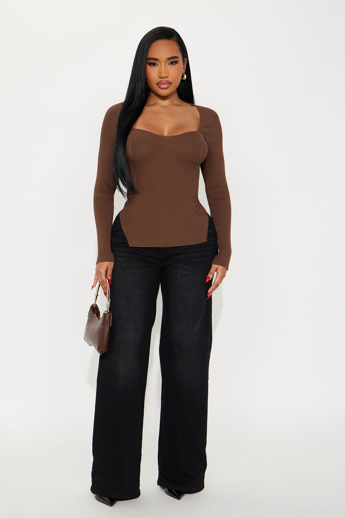 Eyes Around Sweater - Brown