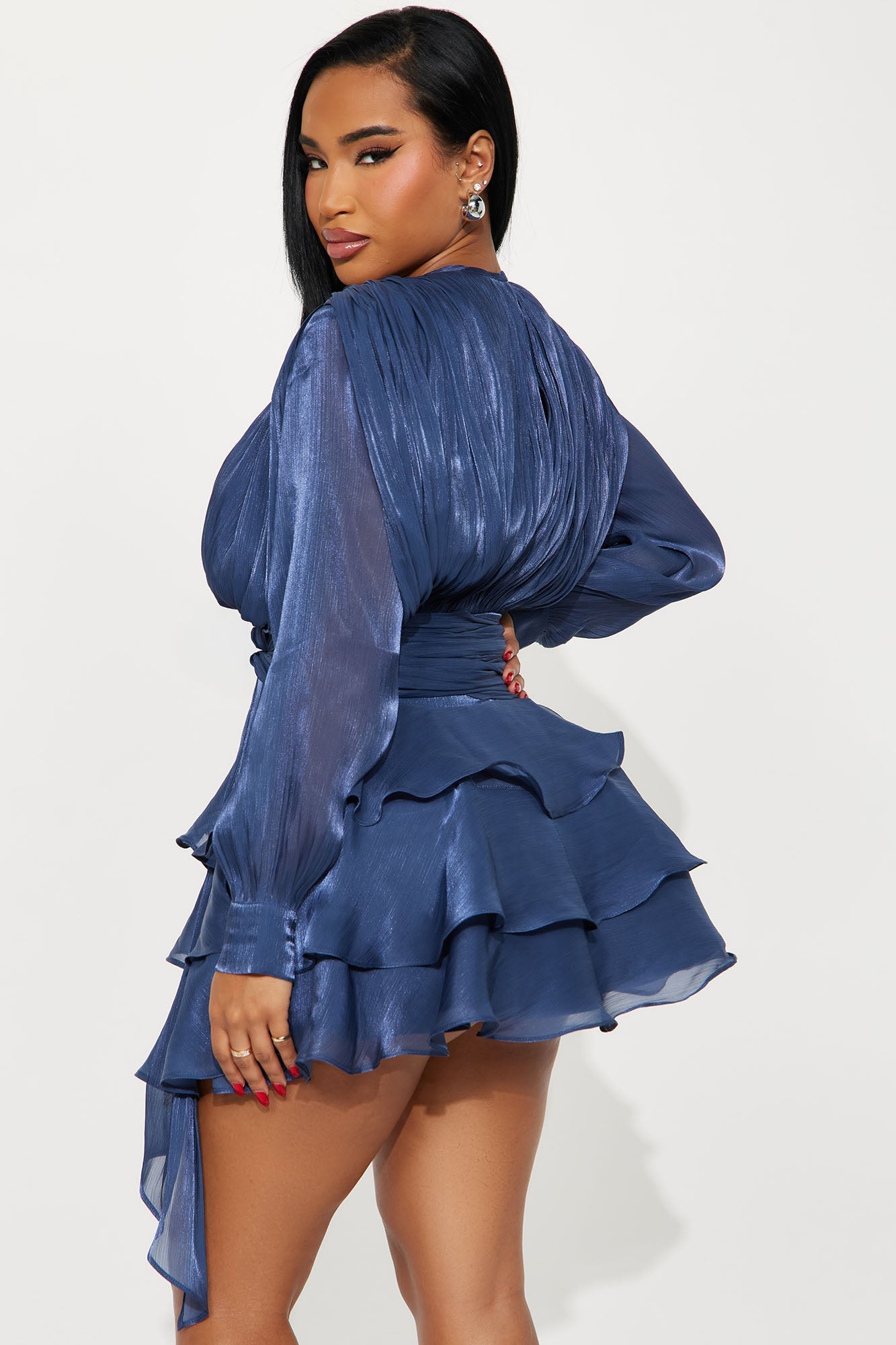Giselle Soft Organza Mini Dress - Navy