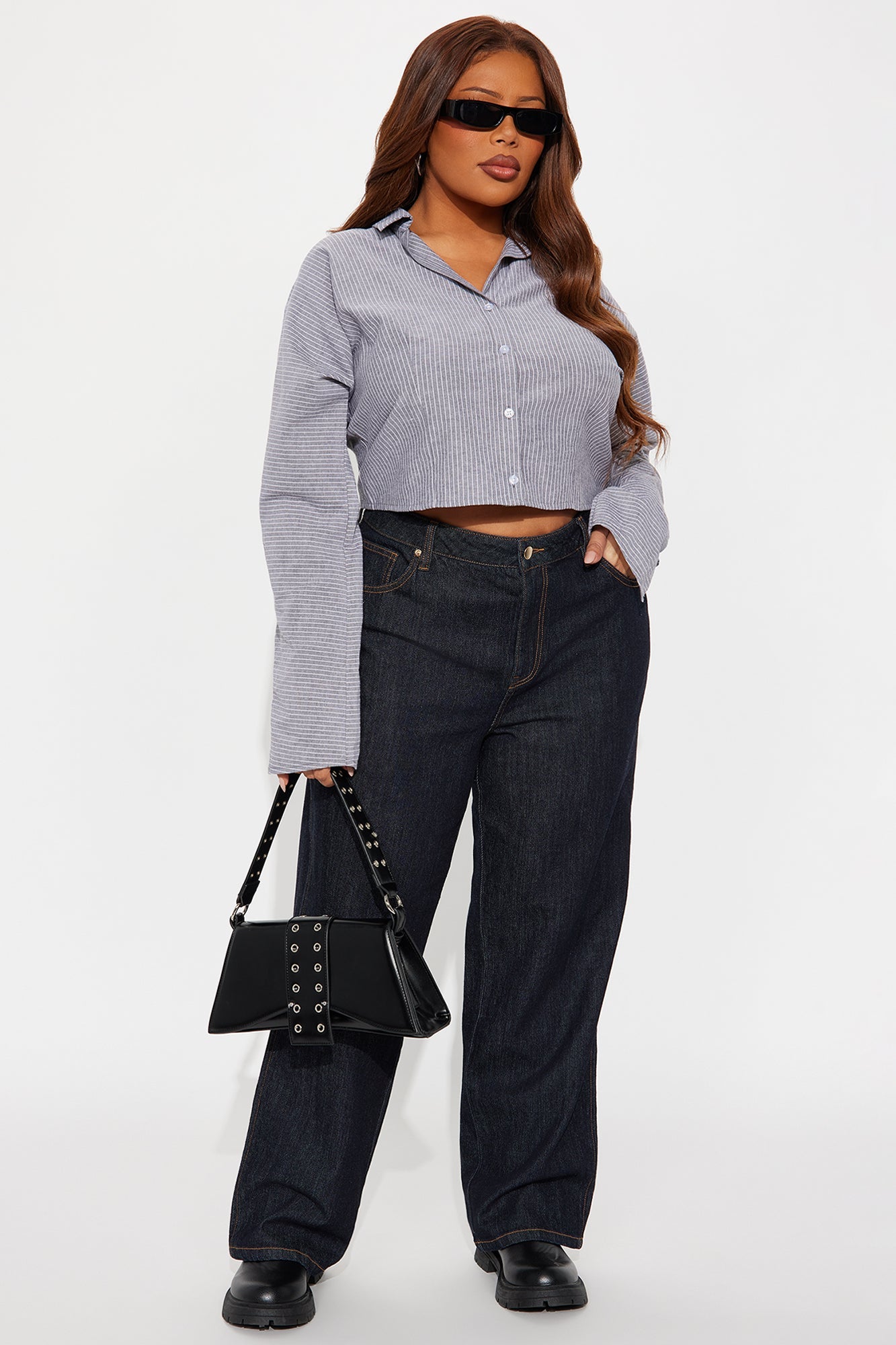 Beyond The Lines Pinstripe Shirt - Grey/combo