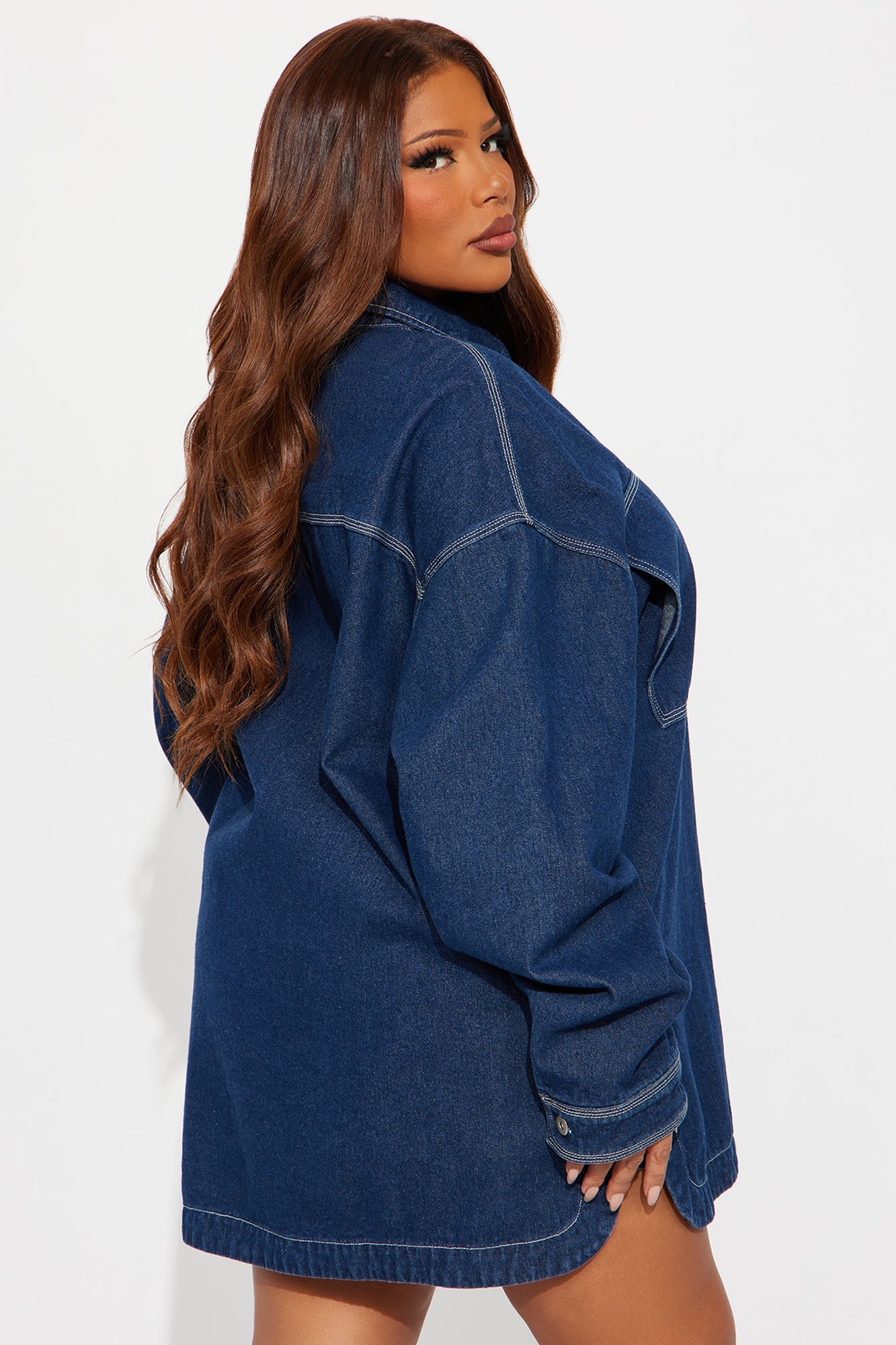 Dylan Contrast Denim Shirt - Dark Wash