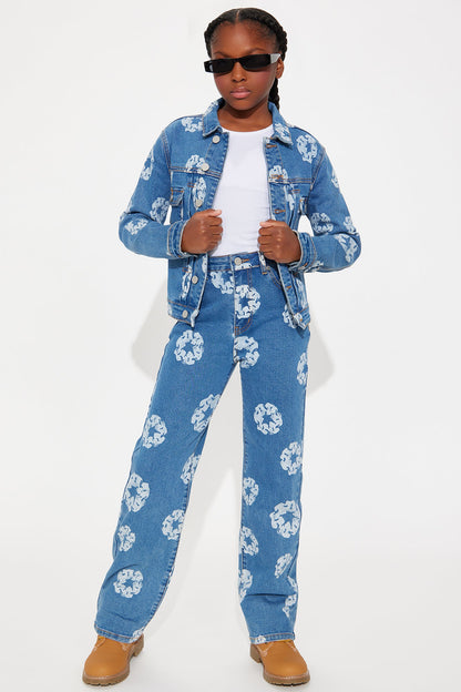 Mini Keep Blooming Denim Jacket - Light Wash
