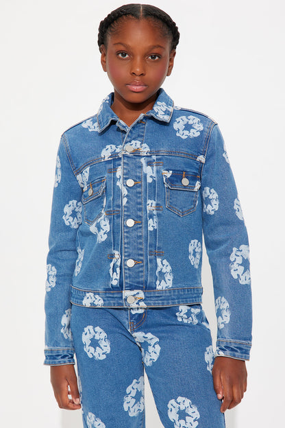 Mini Keep Blooming Denim Jacket - Light Wash