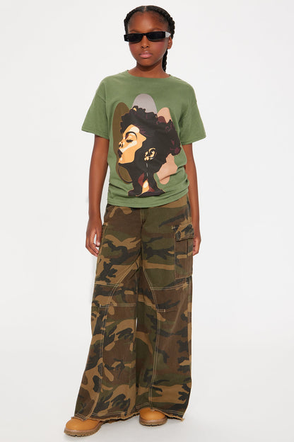 Mini Beautiful Woman Tee - Dark Olive