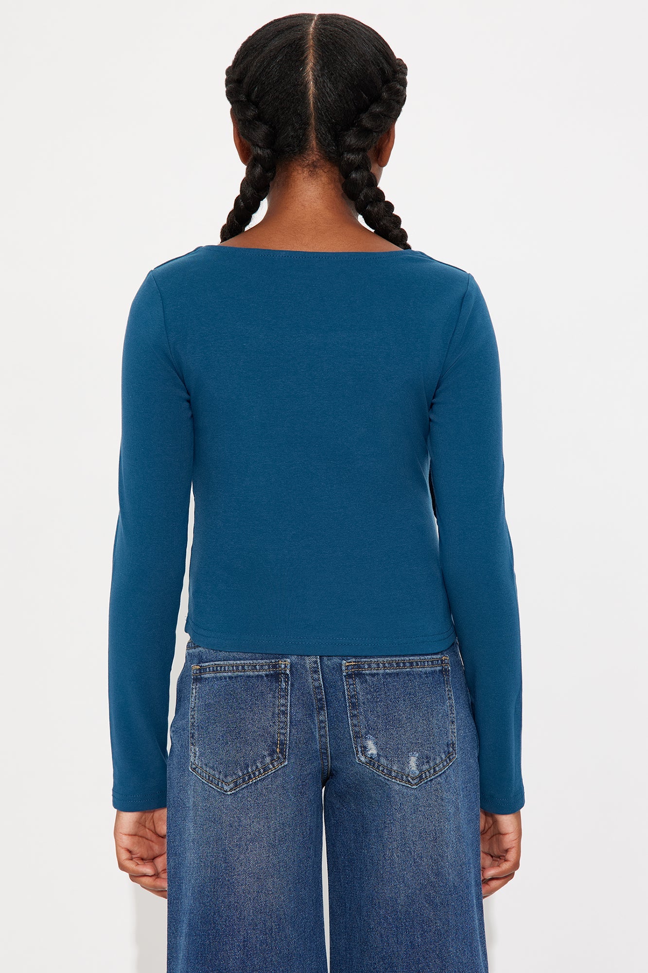 Mini Kyra Square Neck Top - Teal