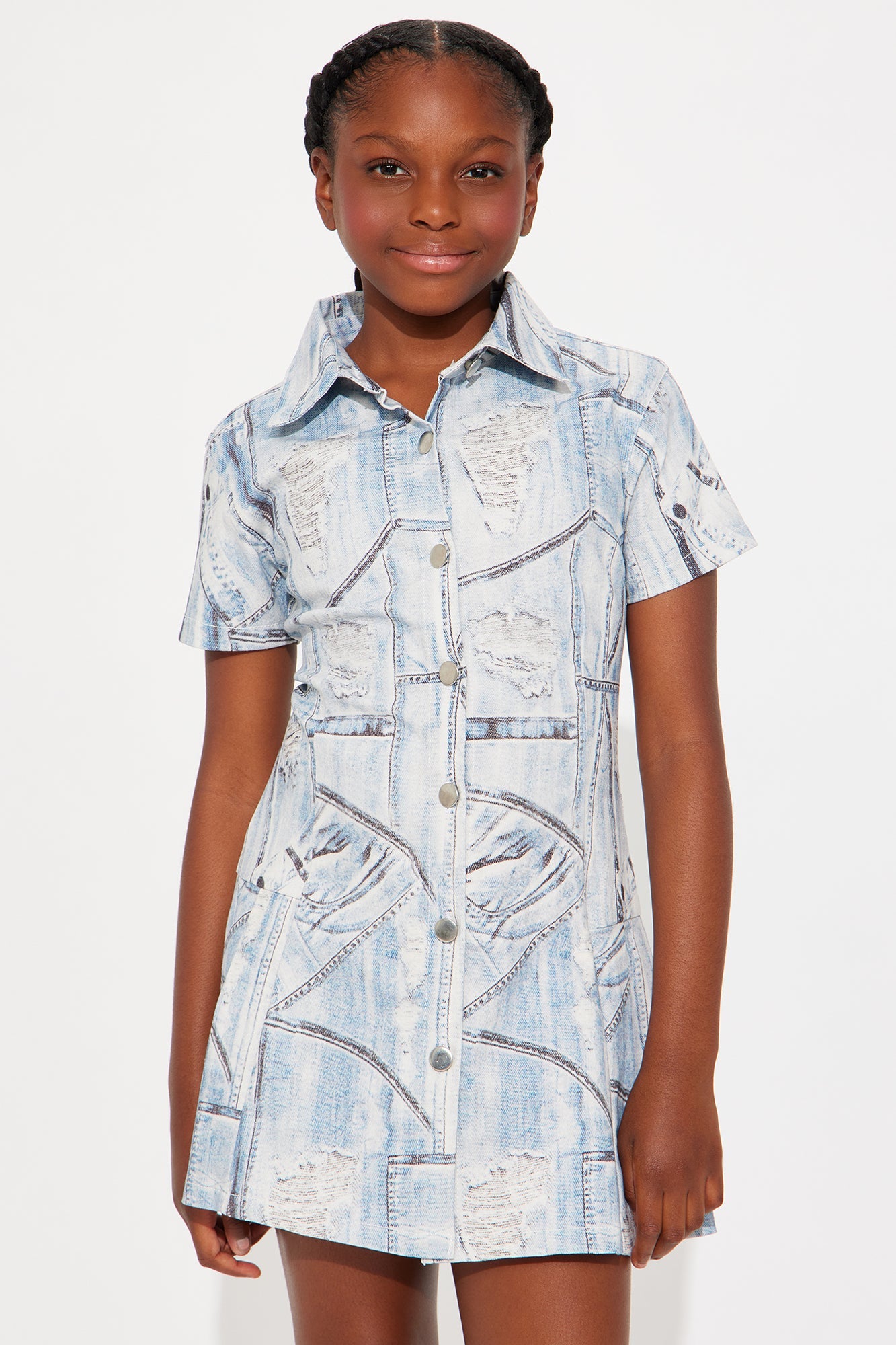 Mini Dare To Be Denim Shirt Dress - Medium Wash