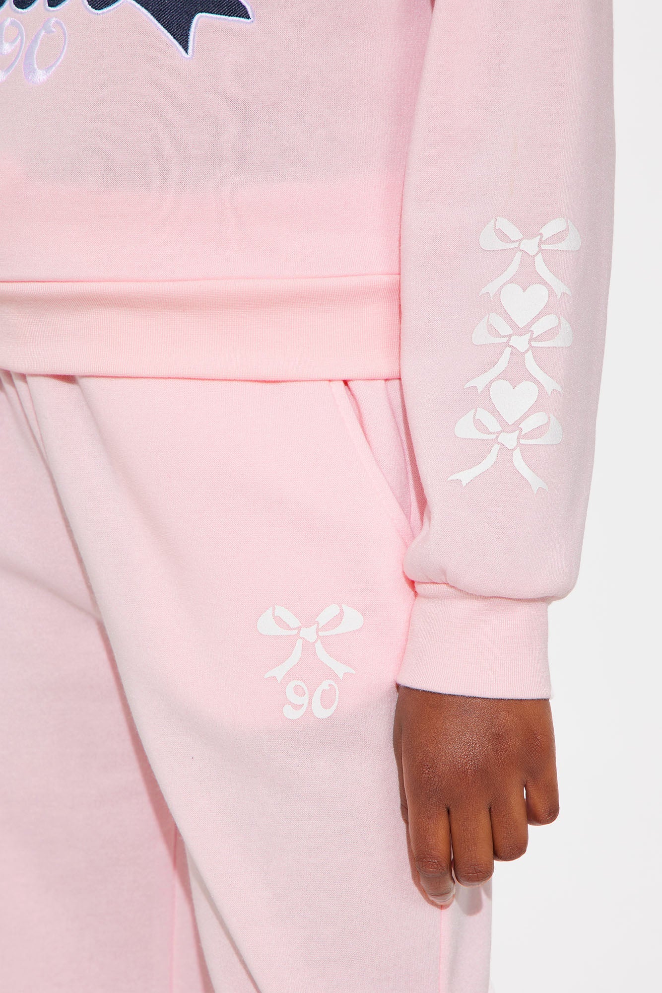 Mini Cutie Pie Vibe Sweatshirt And Jogger Pant Set - Pink