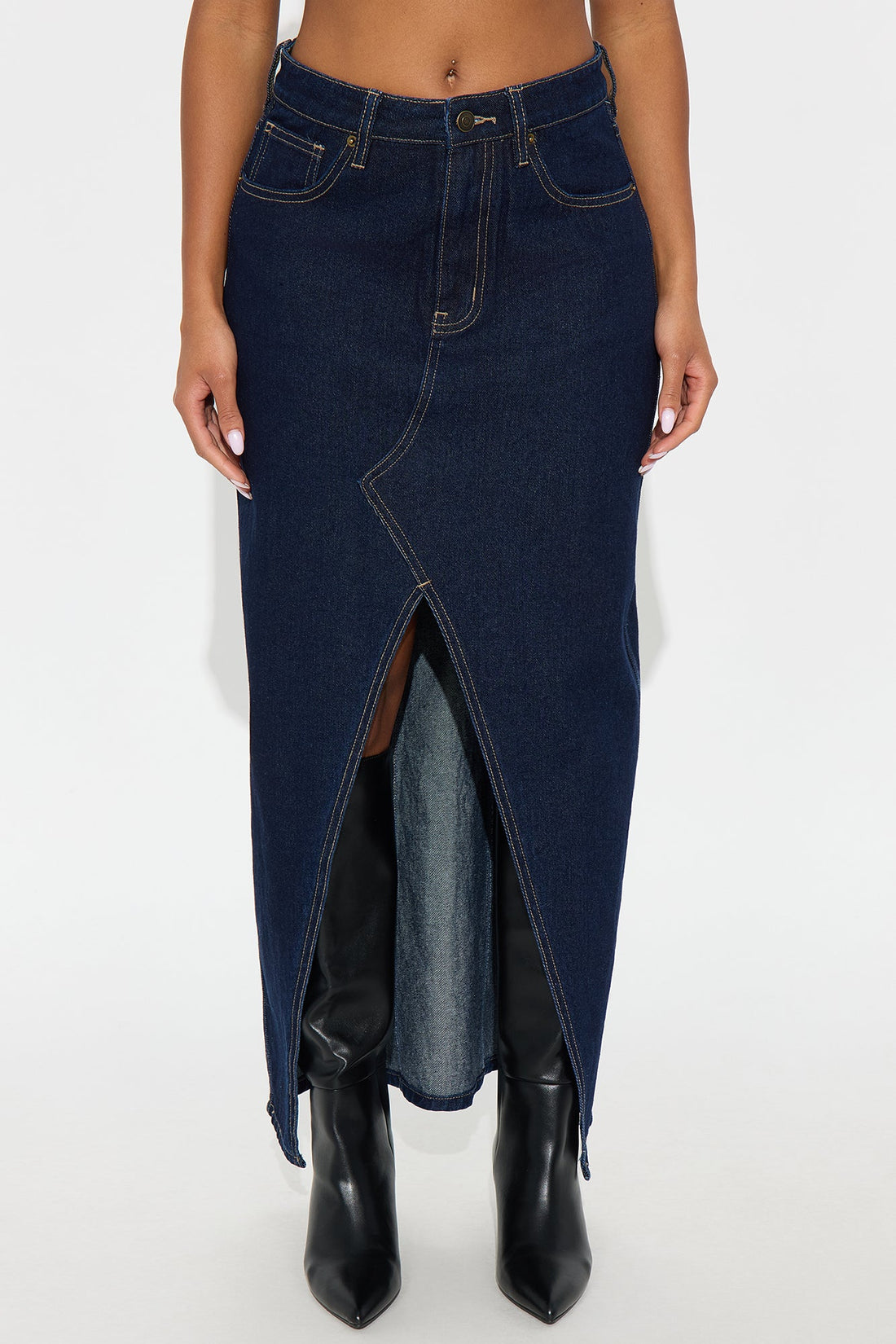 Lone Pine Denim Maxi Skirt - Rinse Blue Wash