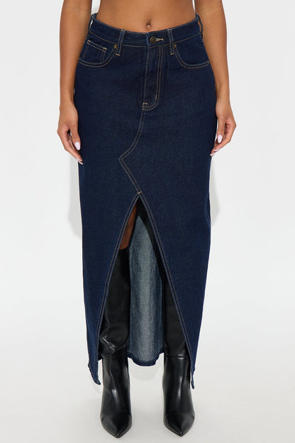 Lone Pine Denim Maxi Skirt - Rinse Blue Wash