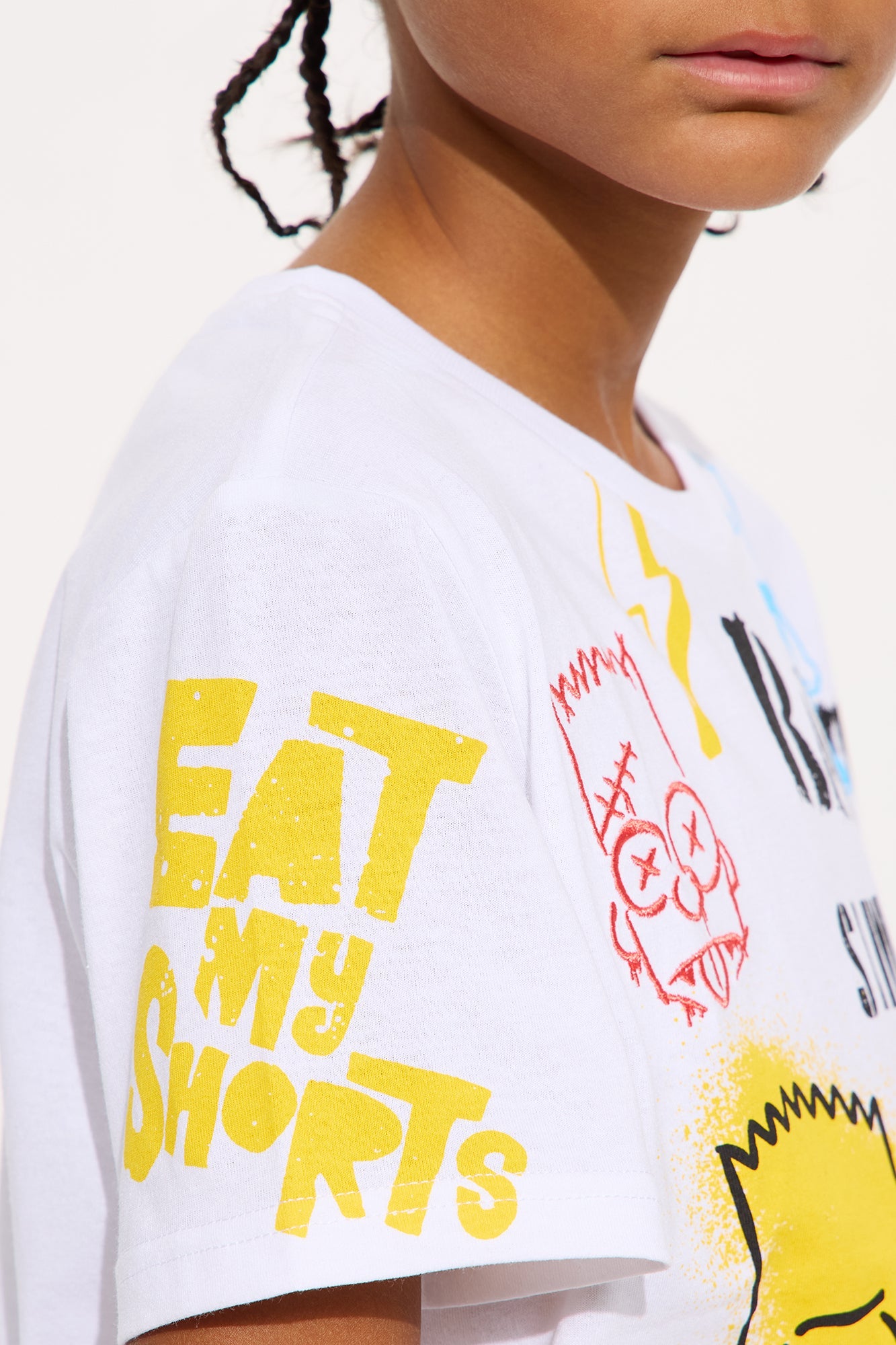 Mini Bart Simpson Graffiti Short Sleeve Tee - White/combo