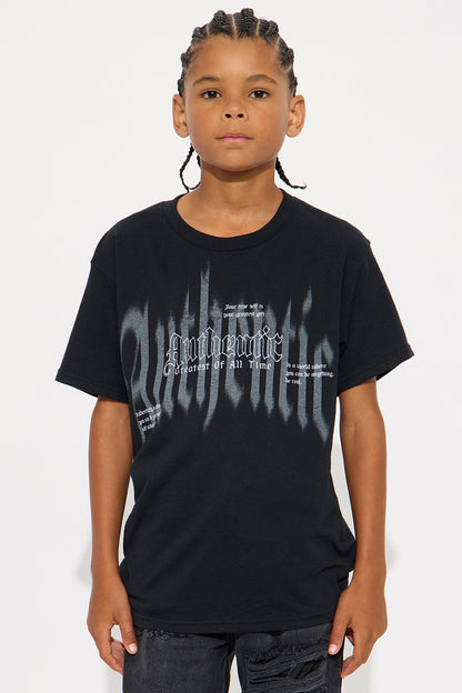 Mini Remain Authentic Oversized Short Sleeve Tee - Black Wash