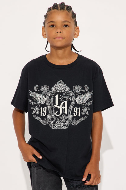 Mini West Coast Royalty Oversized Short Sleeve Tee - Black