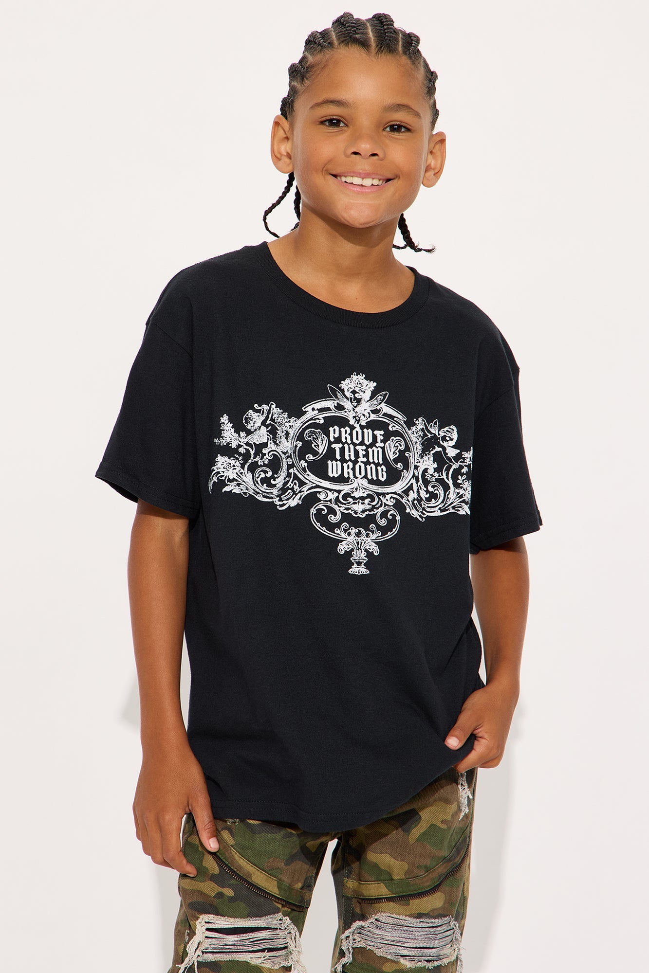 Mini Prove Them Wrong Oversized Short Sleeve Tee - Black Wash