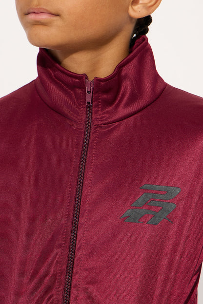 Mini Always A Winner Zip Jacket And Pant Set - Burgundy