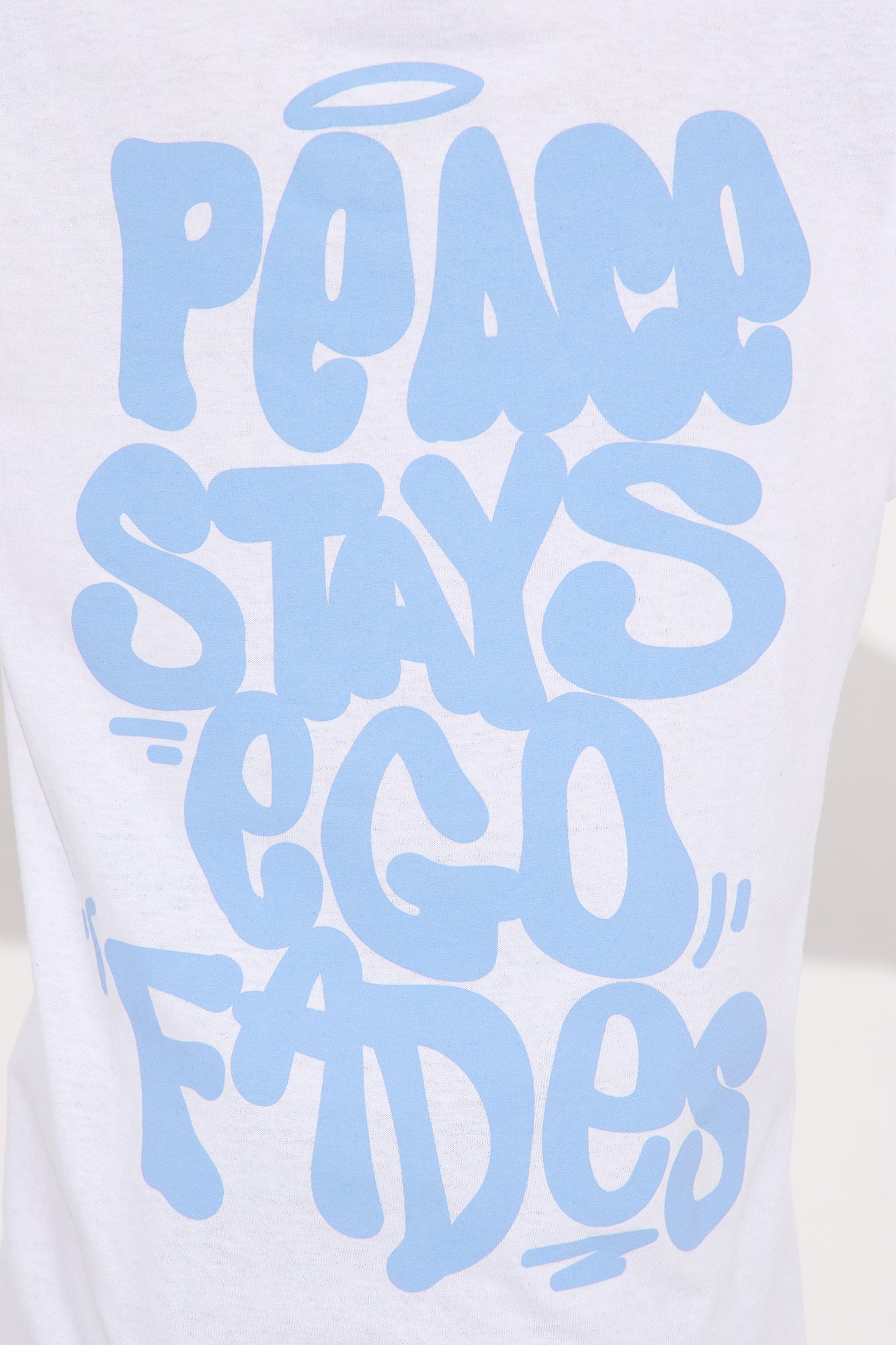 Mini Peace Stays Oversized Short Sleeve Tee - White