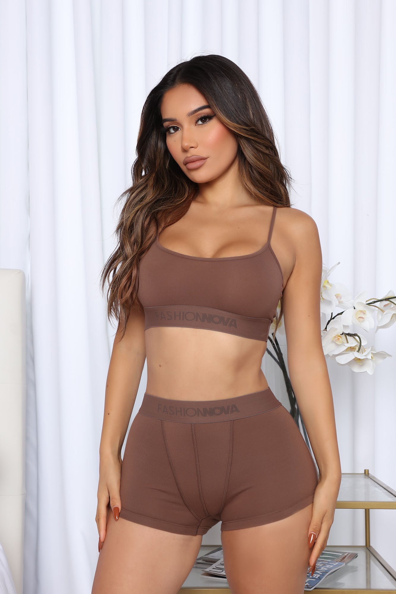 FN Mood Cami And Boxer Set - Chocolate