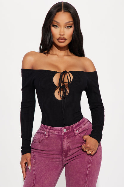 Sotainy Sweater Bodysuit - Black