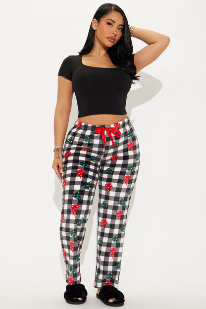 JIngle All The Way Plush PJ Pant - Black/White