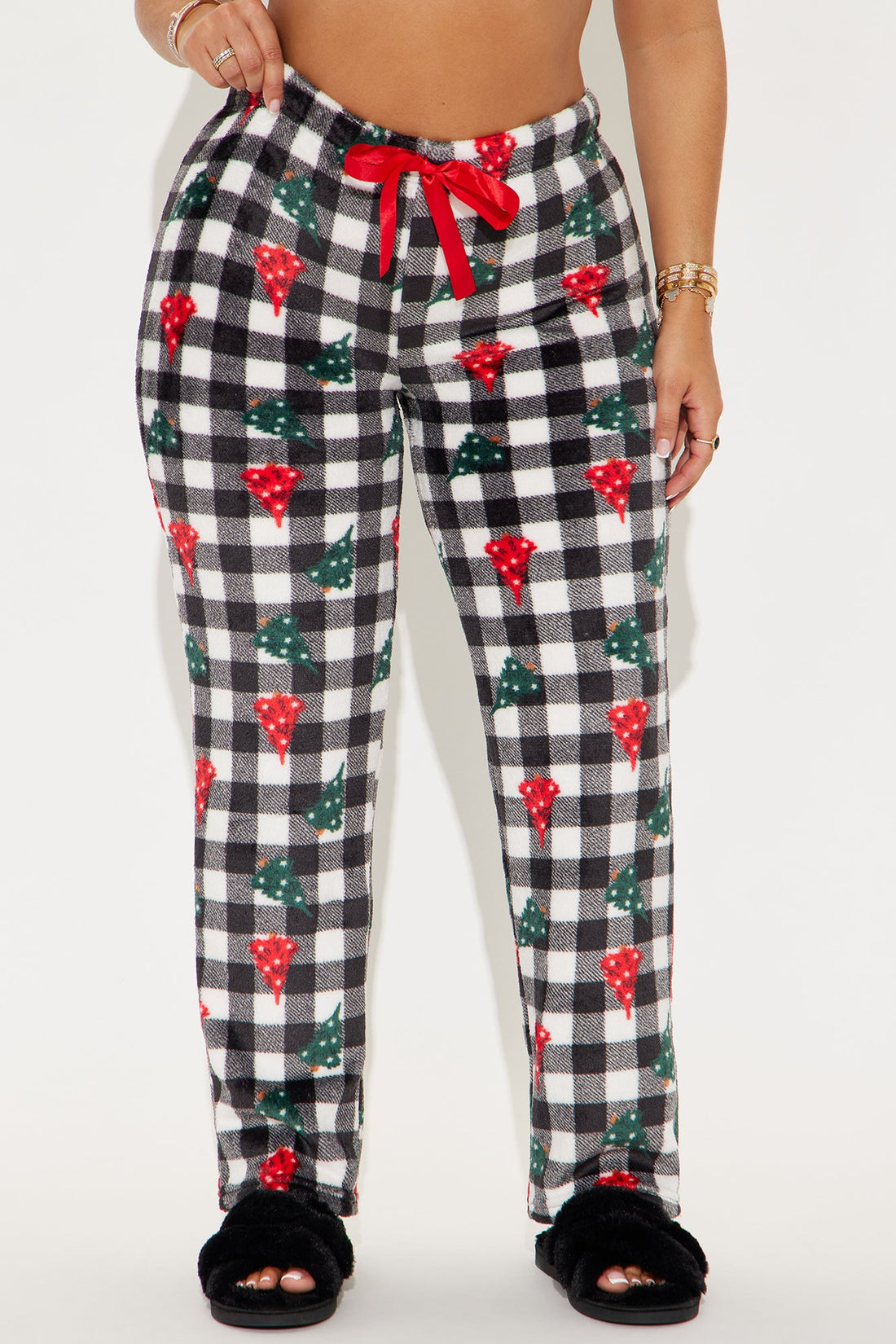 JIngle All The Way Plush PJ Pant - Black/White