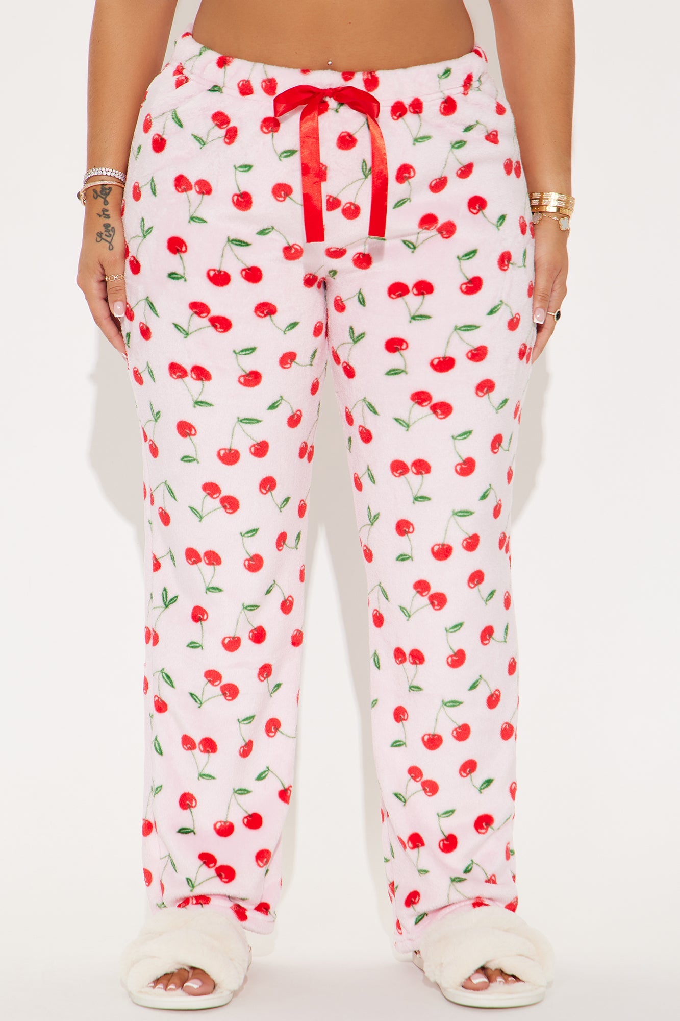 Cherry Baby Plush PJ Pant - Pink/combo