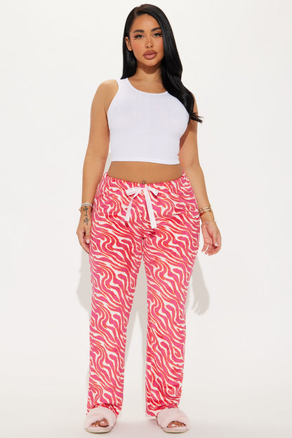 Getting Wild Plush PJ Pant - Hot Pink/combo